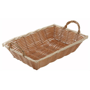 Winco - PWBN-12B - Poly Woven Basket, Rectangular w/Hdls, 12" x 8" x 3", Natural - Tabletop - Maltese & Co New and Used  restaurant Equipment 
