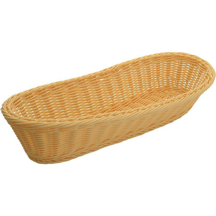 Winco - PWBN-156V - Poly Woven Baskets, Oval, 15" x 6-1/2" x 3-1/4", Natural, 6pcs/pk - Tabletop - Maltese & Co New and Used  restaurant Equipment 