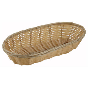 Winco - PWBN-9B - Poly Woven Baskets, Oval, 9" x 4-1/4" x 2", Natural - Tabletop - Maltese & Co New and Used  restaurant Equipment 