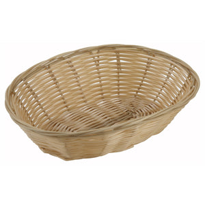 Winco - PWBN-9V - Poly Woven Baskets, Oval, 9-1/2" x 6-1/2" x 2-3/4", Natural - Tabletop - Maltese & Co New and Used  restaurant Equipment 