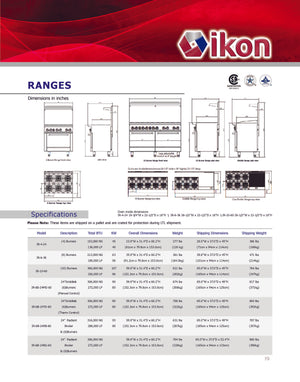 IKON COOKING - IR-6B-24RB-60 - Range 60" - 6 burners - 24" radiant broiler - Brand New - Maltese & Co New and Used  restaurant Equipment 