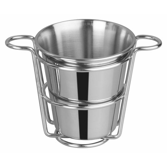 Winco - SFCW-4S - 4" Dia Fry Cup with Wire Holder, Stainless Steel - Tabletop - Maltese & Co New and Used  restaurant Equipment 
