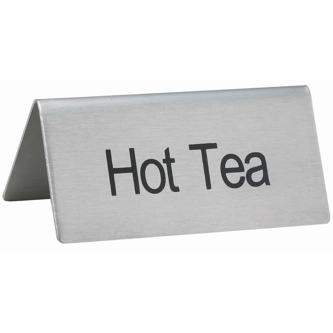 Winco - SGN-101 - Tent Sign, "Hot Tea", Stainless Steel - Buffet Service - Maltese & Co New and Used  restaurant Equipment 