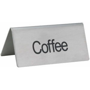 Winco - SGN-103 - Tent Sign, "Coffee", Stainless Steel - Buffet Service - Maltese & Co New and Used  restaurant Equipment 
