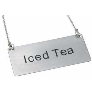 Winco - SGN-205 - Chain Sign, "Iced Tea", Stainless Steel - Buffet Service - Maltese & Co New and Used  restaurant Equipment 