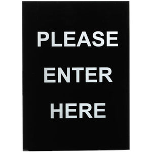 Winco - SGN-801 - Stanchion  Sign, "Please Enter Here" - Dining Service - Maltese & Co New and Used  restaurant Equipment 