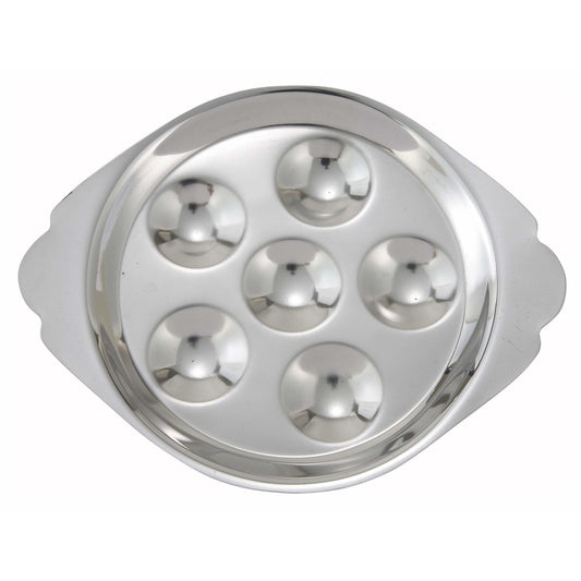 Winco - SND-6 - Snail Dish, 6 Holes, Stainless Steel - Tabletop - Maltese & Co New and Used  restaurant Equipment 