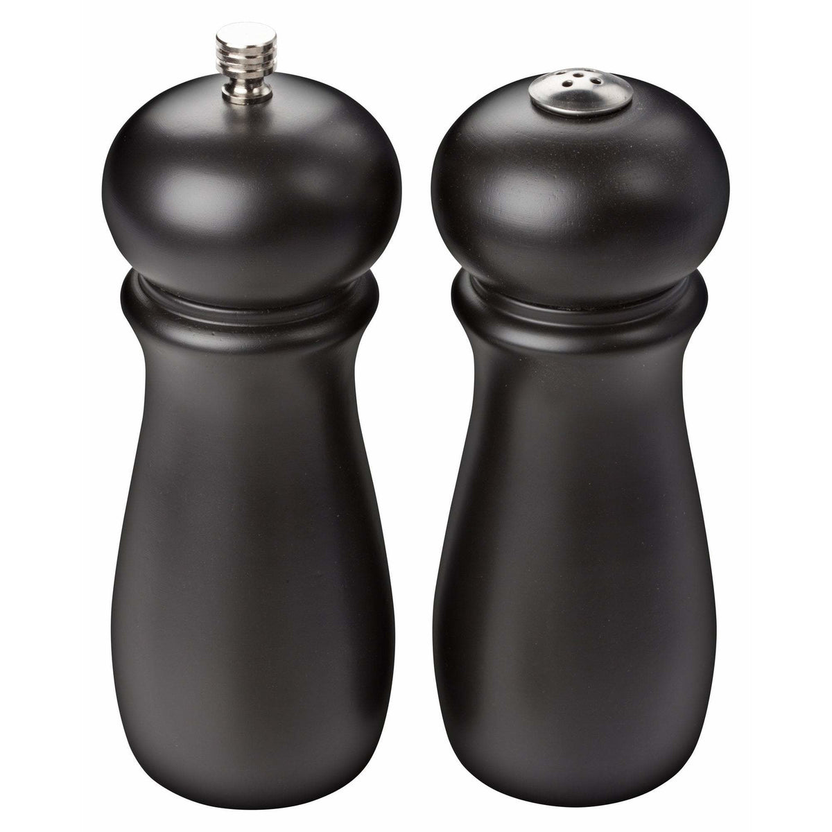 Winco - SP-612 - Salt & Pepper Grinder Set, Wooden, Black - Tabletop - Maltese & Co New and Used  restaurant Equipment 