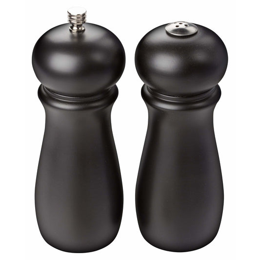 Winco - SP-612 - Salt & Pepper Grinder Set, Wooden, Black - Tabletop - Maltese & Co New and Used  restaurant Equipment 