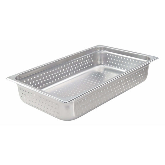 Winco - SPJH-104PF - Perforated Steam Pan, Full Size 4â€D, 22 Ga Stainless Steel - Steam Table - Maltese & Co New and Used  restaurant Equipment 