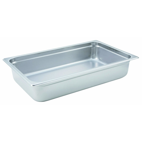 Winco SPJH104 Antijam Steam Pan, Fullsize, 4", 22 Ga Stainless Steel Steam Table