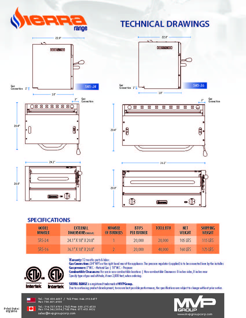 Sierra - SRS-24 - Salamander - Brand New - Maltese & Co New and Used  restaurant Equipment 
