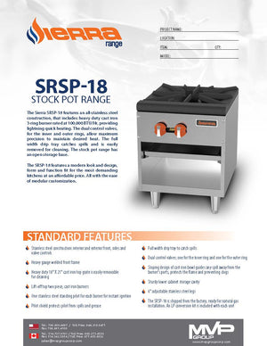 Sierra - SRSP-18 - Stockpot - Brand New - Maltese & Co New and Used  restaurant Equipment 