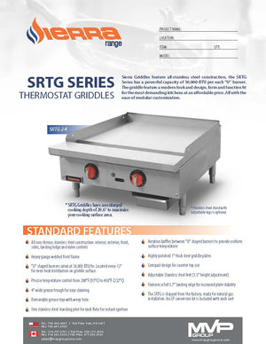 Sierra - SRTG-24 - Thermostatic Griddle - Brand New - Maltese & Co New and Used  restaurant Equipment 