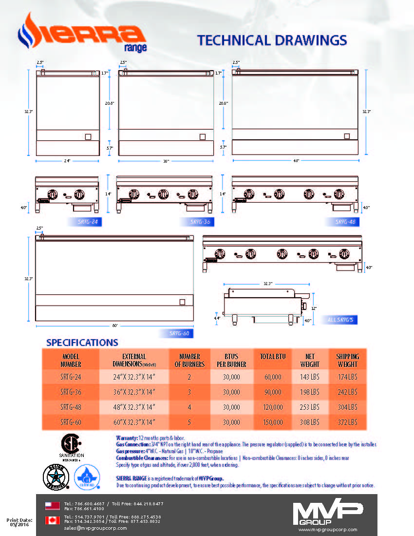 Sierra - SRTG-48 - Thermostatic Griddle - Brand New - Maltese & Co New and Used  restaurant Equipment 