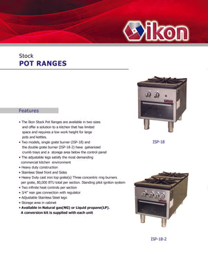 IKON COOKING - ISP-18-2  - Gas Stock Pot Range – double - Brand New - Maltese & Co New and Used  restaurant Equipment 