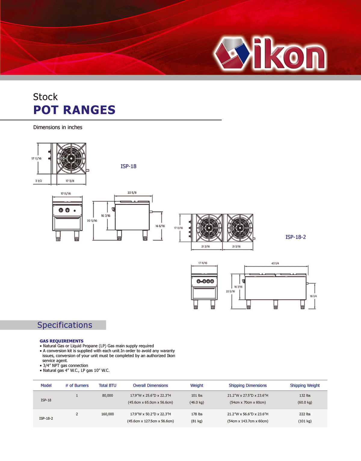 IKON COOKING - ISP-18-2  - Gas Stock Pot Range – double - Brand New - Maltese & Co New and Used  restaurant Equipment 