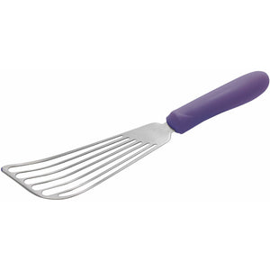 Winco - TWP-60P - Fish Spatula, Purple PP Hdl, 6-3/4" x 3-1/4" Blade, Allergen Free - Kitchen Utensils - Maltese & Co New and Used  restaurant Equipment 