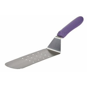 Winco - TWP-91P - Perf Flexible Turner w/Offset, Purple PP Hdl, 8-1/4" x 2-7/8"Blade, AllergenFree - Kitchen Utensils - Maltese & Co New and Used  restaurant Equipment 