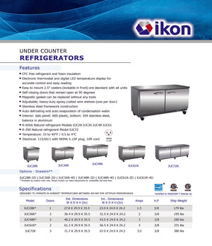 IKON - IUC36R - Undercounter Refrigerator - Brand New - Maltese & Co New and Used  restaurant Equipment 