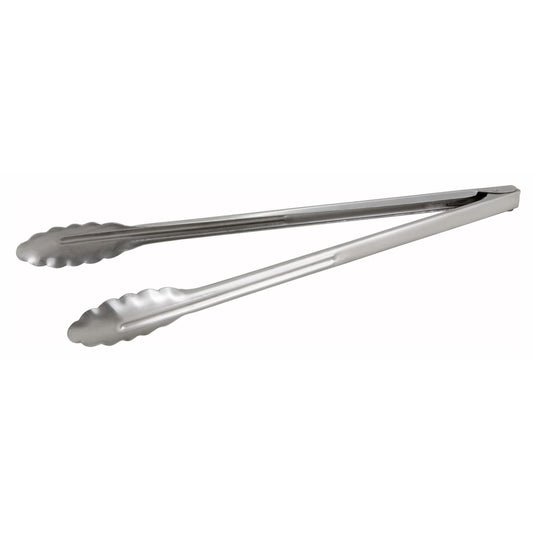 Winco - UT-16 - 16" Stainless Steel Utility Tong, Heavyweight, 0.9mm - Kitchen Utensils - Maltese & Co New and Used  restaurant Equipment 