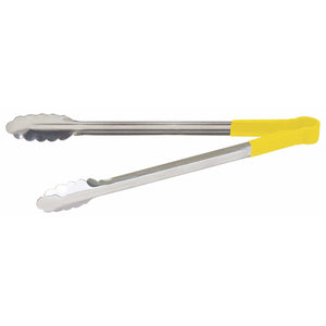 Winco - UTPH-16Y - 16" Stainless Steel Utility Tong, PP Hdl, Yellow - Kitchen Utensils - Maltese & Co New and Used  restaurant Equipment 