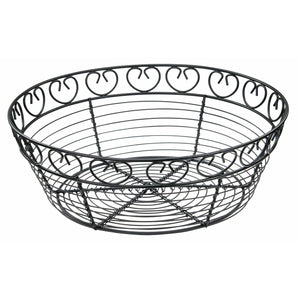 Winco - WBKG-10R - Bread/Fruit Basket, Black Wire, 10" Round - Tabletop - Maltese & Co New and Used  restaurant Equipment 