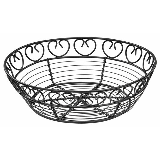 Winco - WBKG-8R - Bread/Fruit Basket, Black Wire, 8" Round - Tabletop - Maltese & Co New and Used  restaurant Equipment 