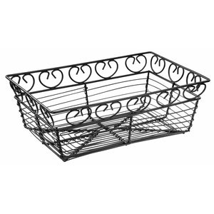 Winco - WBKG-9 - Bread/Fruit Basket, Black Wire, Rectangular, 9" x 5-7/8" x 3" - Tabletop - Maltese & Co New and Used  restaurant Equipment 
