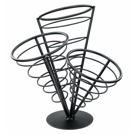 Winco - WBKH-10 - 3 Cone French Fry Holder, Black Wire - Tabletop - Maltese & Co New and Used  restaurant Equipment 