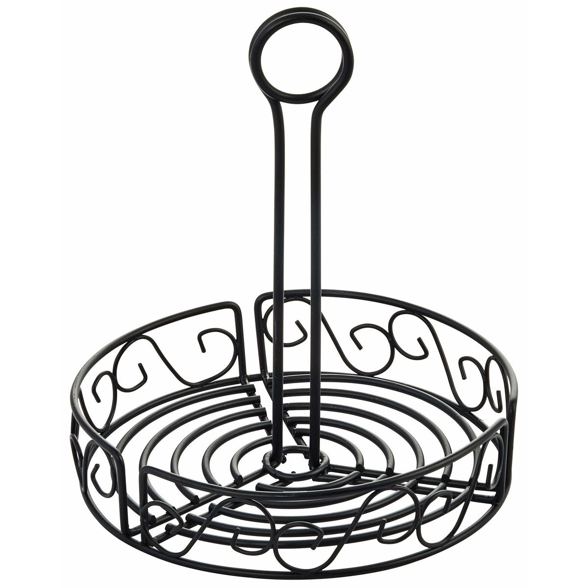 Winco - WBKH-7R - Round Condiment Caddy, 7-1/2", Black Wire - Tabletop - Maltese & Co New and Used  restaurant Equipment 