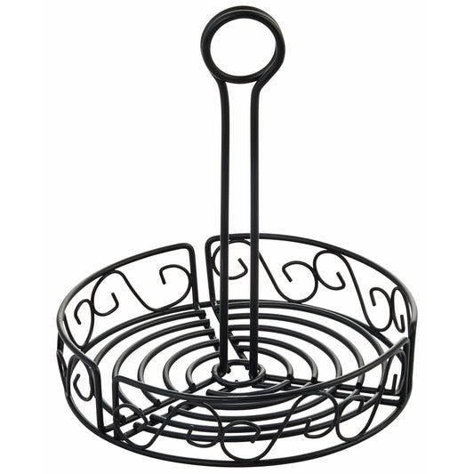 Winco - WBKH-7R - Round Condiment Caddy, 7-1/2", Black Wire - Tabletop - Maltese & Co New and Used  restaurant Equipment 