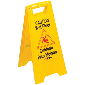 Winco - WCS-25 - Wet Floor Caution Sign, Fold-out, Yellow - Janitorial - Maltese & Co New and Used  restaurant Equipment 