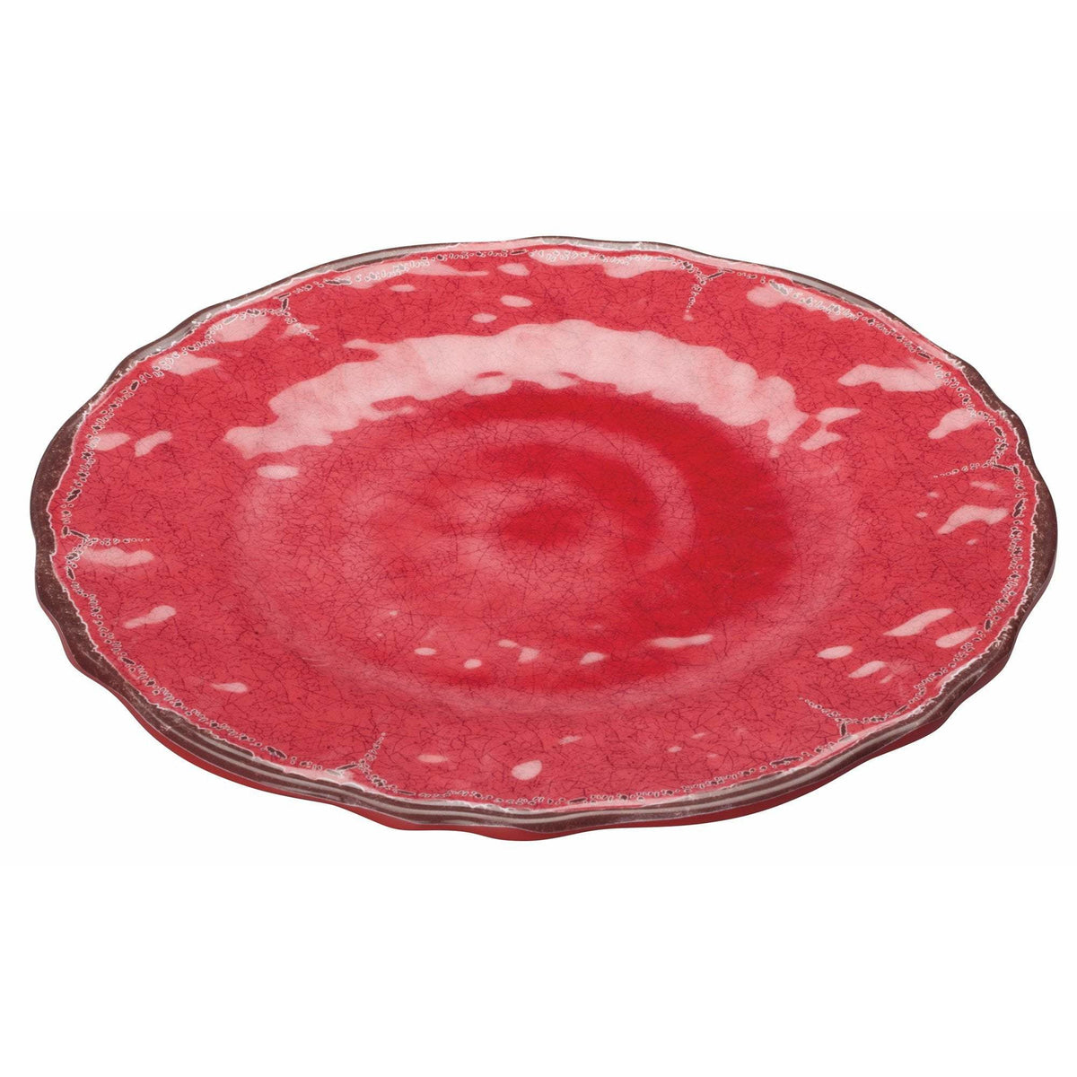 Winco - WDM001-501 - 9"Dia Melamine Hammered Plate, Red, 24pcs/case - Dinnerware - Maltese & Co New and Used  restaurant Equipment 