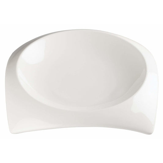 Winco - WDP005-103 - CARZOLA 10"Sq (8-1/2"" Dia)Porcelain Square Deep Bowl, Bright White, 12 pcs/case - Dinnerware - Maltese & Co New and Used  restaurant Equipment 