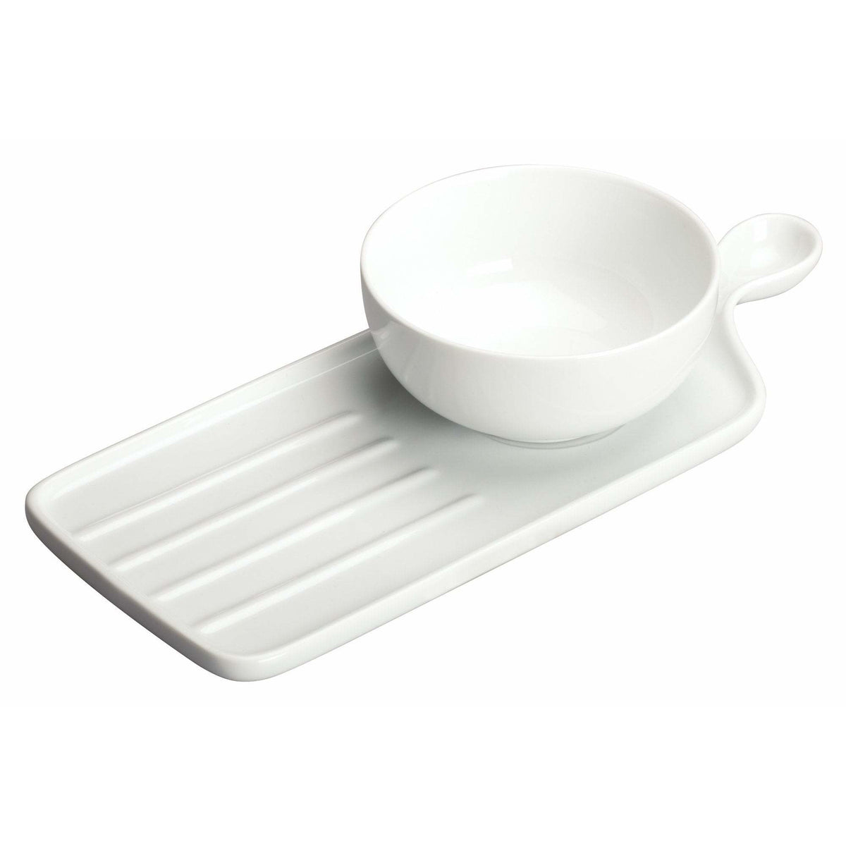 Winco - WDP016-103 - 12" x 5" Porcelain Sandwich Set, Durable White, 12 sets/case - Dinnerware - Maltese & Co New and Used  restaurant Equipment 