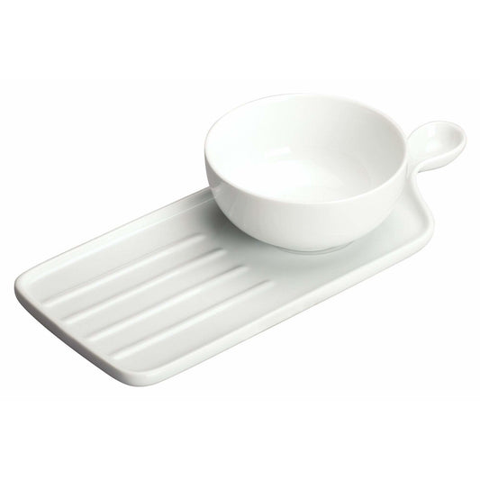 Winco - WDP016-103 - 12" x 5" Porcelain Sandwich Set, Durable White, 12 sets/case - Dinnerware - Maltese & Co New and Used  restaurant Equipment 