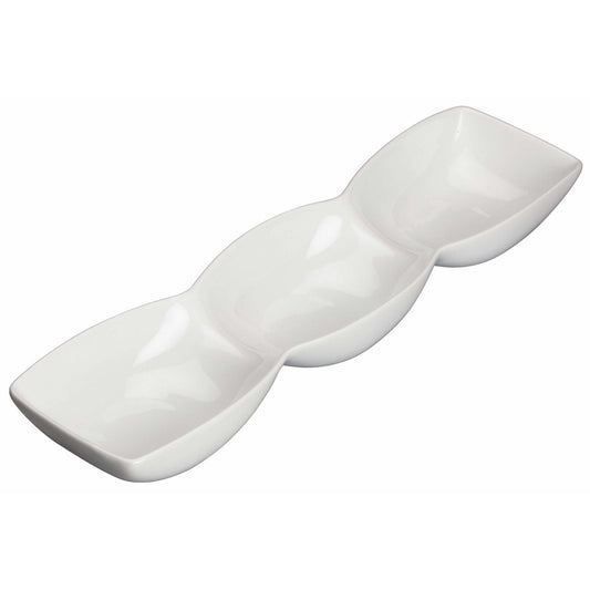Winco - WDP017-101 - 15" x 4" Porcelain Trio Bowl, Durable White, 24 pcs/case - Dinnerware - Maltese & Co New and Used  restaurant Equipment 