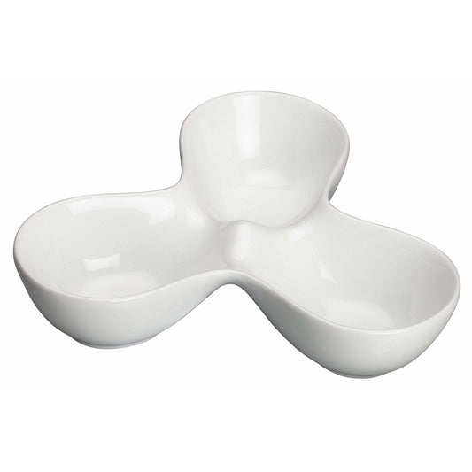 Winco - WDP017-103 - 13-1/4" x 5" Porcelain Trio Caddy Bowl, Durable White, 24 pcs/case - Dinnerware - Maltese & Co New and Used  restaurant Equipment 