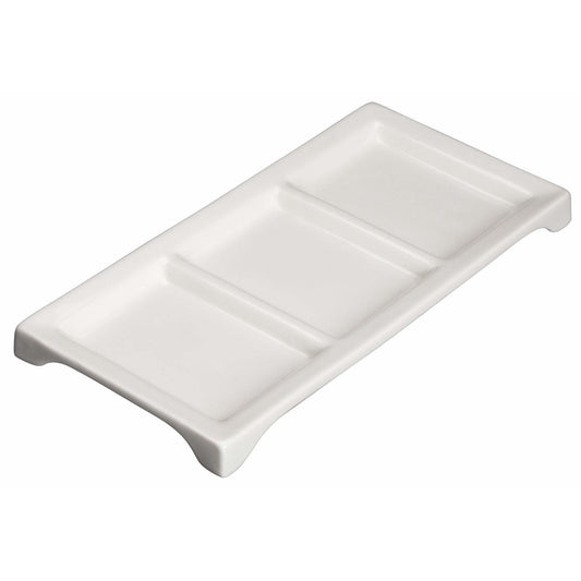 Winco - WDP017-108 - 10"L x 5"W Porcelain Trio Tray, Bright White, 24 pcs/case - Dinnerware - Maltese & Co New and Used  restaurant Equipment 