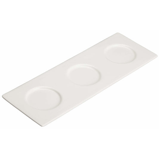 Winco - WDP021-109 - 13-3/4"L x 5"W Porcelain Trio Tray, Bright White, 24 pcs/case - Dinnerware - Maltese & Co New and Used  restaurant Equipment 