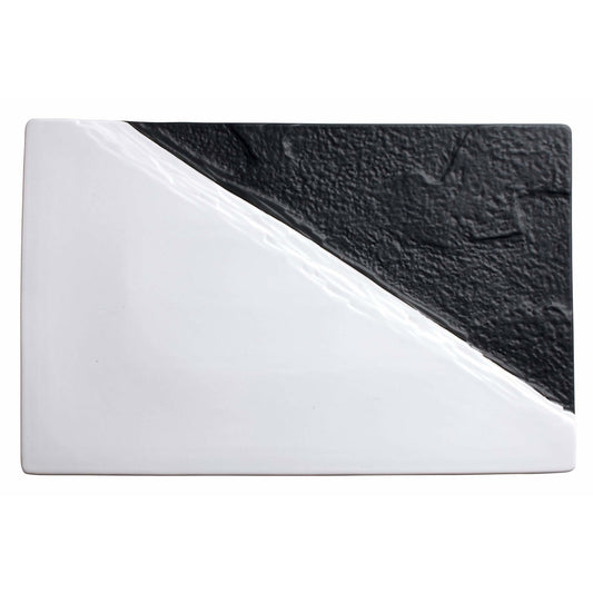 Winco - WDP023-203 - VISCA 15-1/2" x 10" Porcelain Rectangular Platter,  Black & White, 6 pcs/case - Dinnerware - Maltese & Co New and Used  restaurant Equipment 