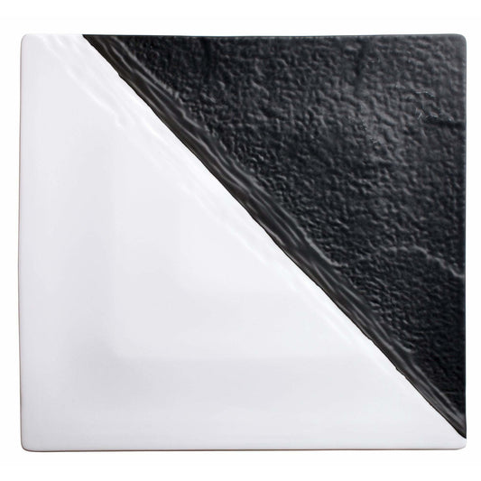 Winco - WDP023-205 - VISCA 13"Sq Porcelain Square Platter, Black & White, 6 pcs/case - Dinnerware - Maltese & Co New and Used  restaurant Equipment 