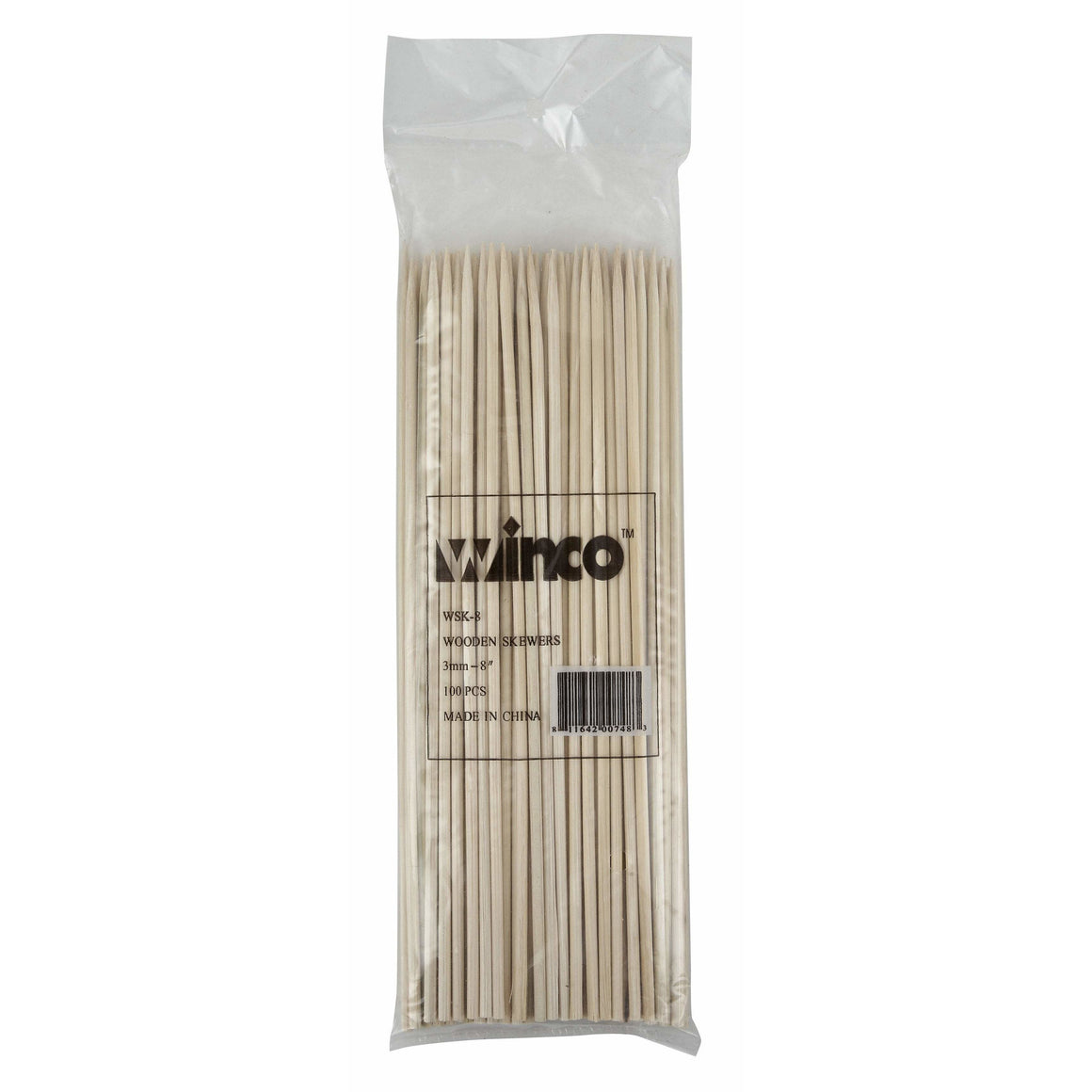 Winco - WSK-08 - 8" Bamboo Skewers, 100/bag - Kitchen Utensils - Maltese & Co New and Used  restaurant Equipment 