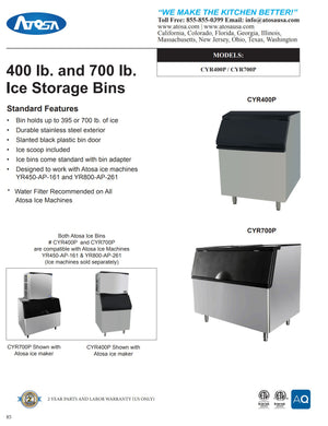 Atosa - YR800-AP-261 | CYR700P - Ice Bin for Ice Machines - Maltese & Co