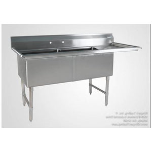 Klinger- (2) Two Compartment Sink with Right side Drainboard - Maltese & Co New and Used  restaurant Equipment 