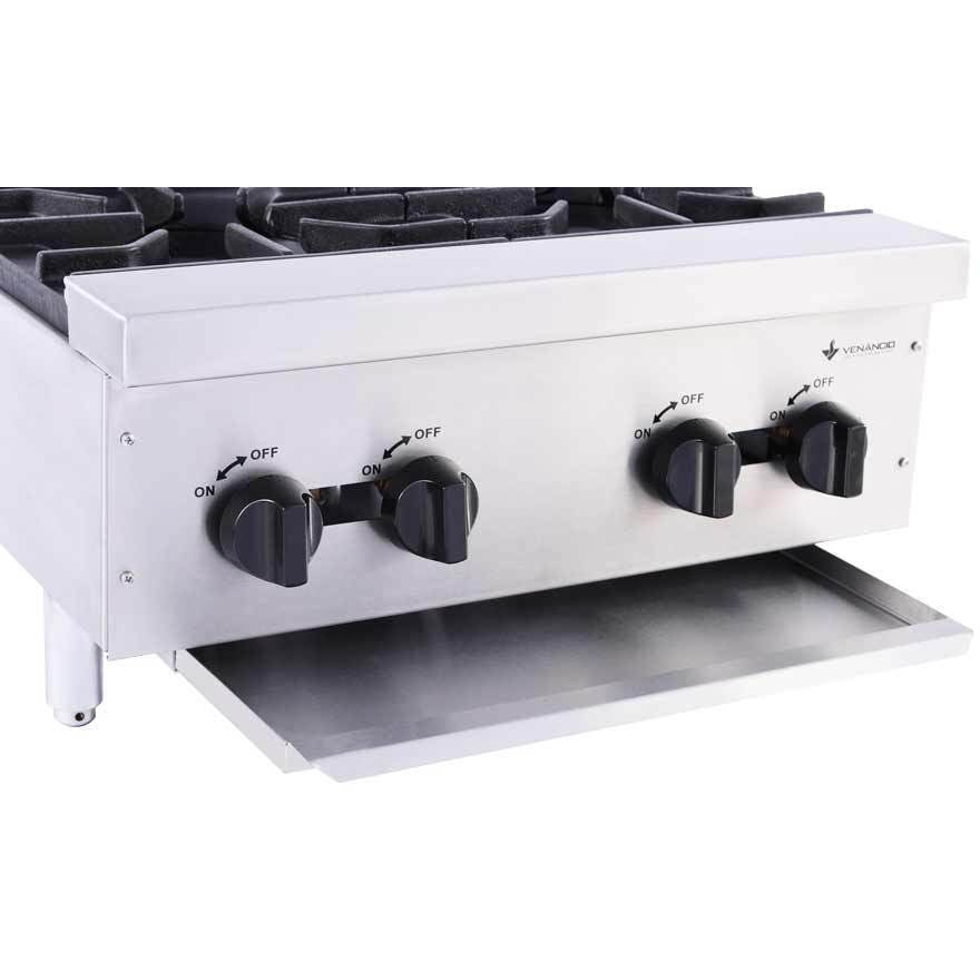 Venancio - 24" Gas Hot Plate - 4 Burner Controls - FA4M - Maltese & Co New and Used  restaurant Equipment 