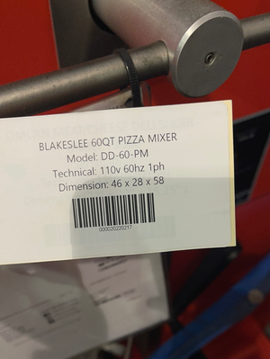 BLAKESLEE DD-60-PM 60QT PIZZA MIXER - Maltese & Co
