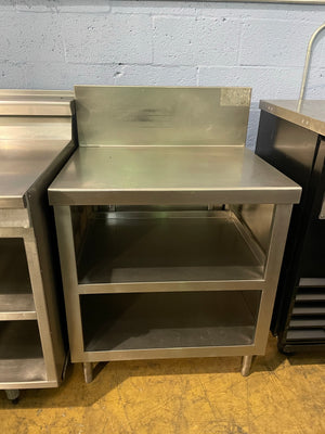 STAINLESS STEEL WORK TABLE WITH BACKSPLASH - Maltese & Co New and Used  restaurant Equipment 