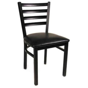 Metal Black Ladder Dining Chair - Powder Coated Frame Finish - Maltese & Co New and Used  restaurant Equipment 